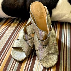 CHLOE Block heel slides / mules 37.5 Silver Summer Sandals